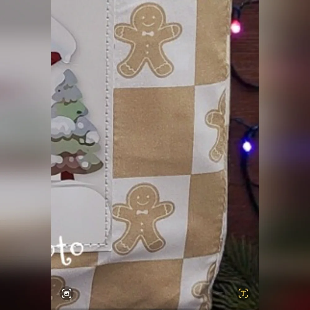 4pc Christmas Checkered Gingerbread Cookie King Bed Sheet Set NEW